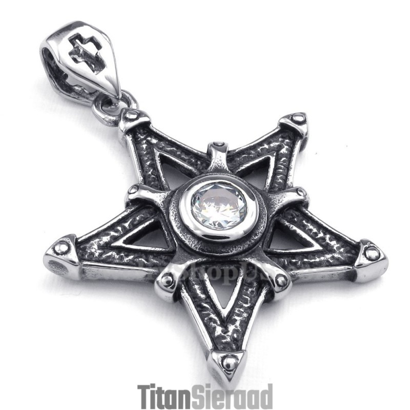 Witte Zirkoon Titanium Ster Hanger Ketting (Gratis Ketting) Witte Zirkoon Titanium Ster Hanger Ketting (Gratis Ketting)