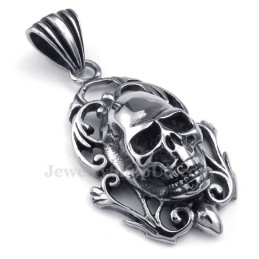 Prachtige Titanium Schedelhanger Voor Heren (Gratis Ketting)