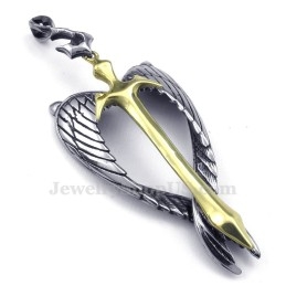 Wings Titanium Gouden Kruis Hanger Ketting (Gratis Ketting)