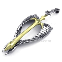 Wings Titanium Gouden Kruis Hanger Ketting (Gratis Ketting)
