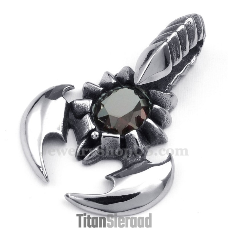 Ketting Met Rode Zirkoon En Schorpioen Van Titanium (Gratis Ketting) Ketting Met Rode Zirkoon En Schorpioen Van Titanium (Gratis Ketting)