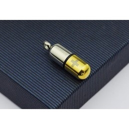 Nieuwe Stijl Gouden Open Capsule Titanium Hanger - Gratis Ketting