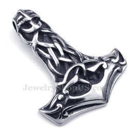 Schedel Titanium Thor'S Hamer Hanger Ketting (Gratis Ketting)