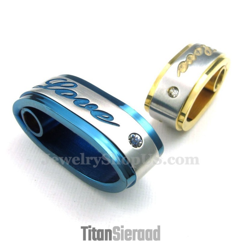 Titaniumblauwe Hangerketting Voor Koppels (Gratis Ketting) (Één Paar)