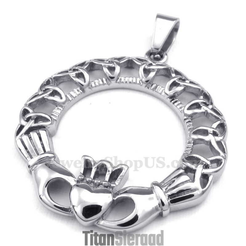 Titanium Keltische Knoop Lus Hanger Ketting (Gratis Ketting)