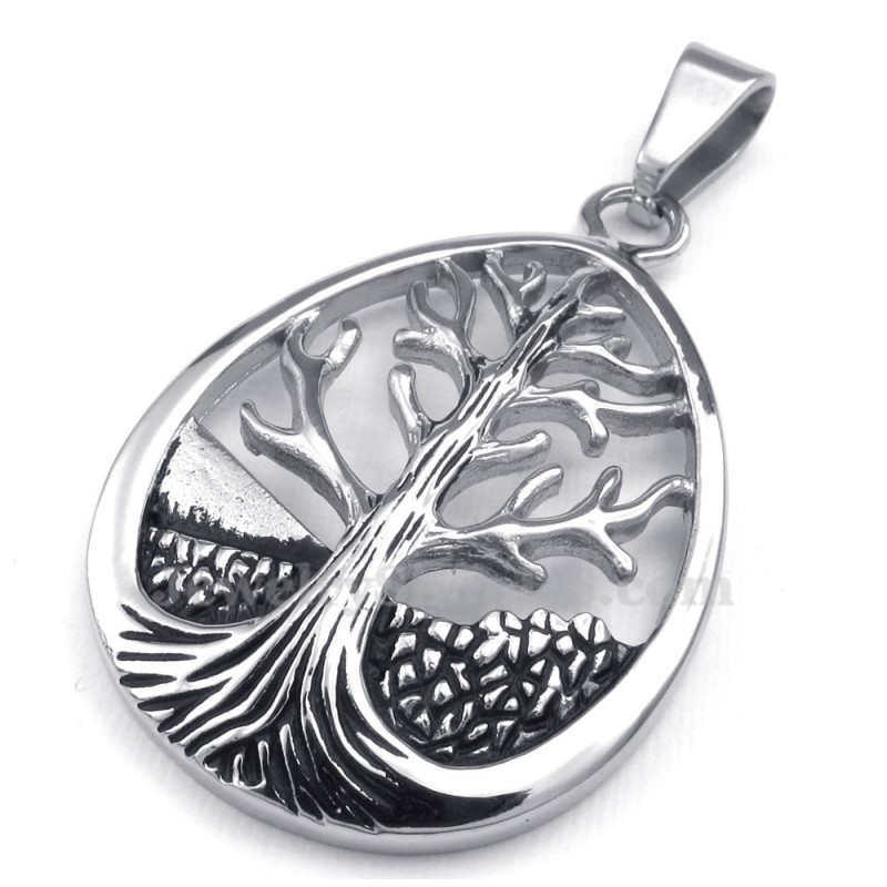 Titanium Levensboom Hanger Ketting (Gratis Ketting)