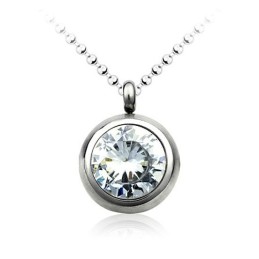 Mode Titanium Hanger Met Diamant - Gratis Ketting