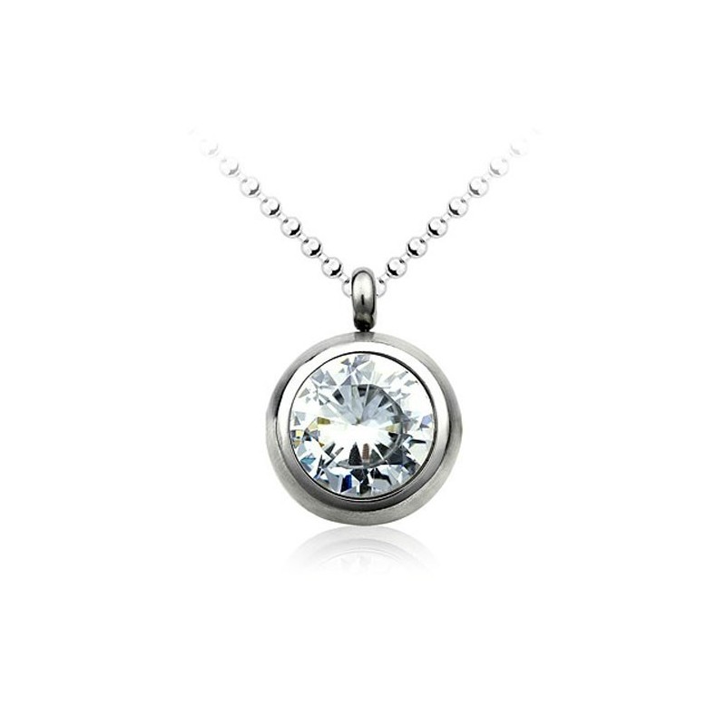 Mode Titanium Hanger Met Diamant - Gratis Ketting