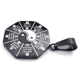 Zwarte Acht Diagrammen Titanium Hanger Ketting (Gratis Ketting)