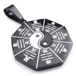 Zwarte Acht Diagrammen Titanium Hanger Ketting (Gratis Ketting)