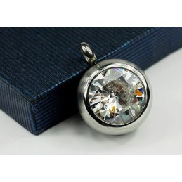 Mode Titanium Hanger Met Diamant - Gratis Ketting