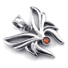 Ketting Met Rode Zirkonia En Vlinderhanger Van Titanium (Gratis Ketting)