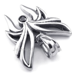 Zwarte Zirkoon Titanium Vlinderhanger Ketting (Gratis Ketting)