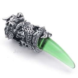Groene Titanium Drakentand Hanger Ketting (Gratis Ketting)
