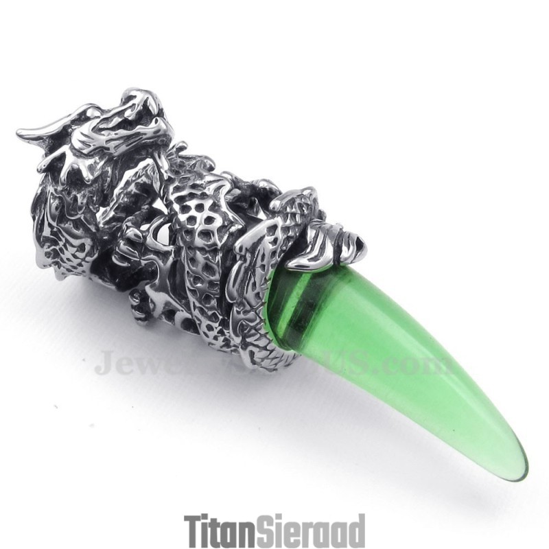 Groene Titanium Drakentand Hanger Ketting (Gratis Ketting) Groene Titanium Drakentand Hanger Ketting (Gratis Ketting)