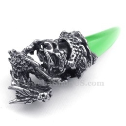 Groene Titanium Drakentand Hanger Ketting (Gratis Ketting)