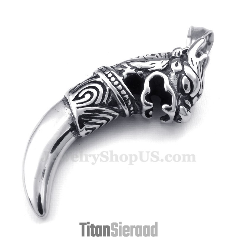 Titanium Drakentand Hanger Ketting (Gratis Ketting) Titanium Drakentand Hanger Ketting (Gratis Ketting)