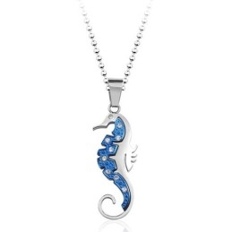 Nieuwe Stijl Blauwe Hippocampus Kaup Titanium Hanger Met Diamanten - Gratis Ketting