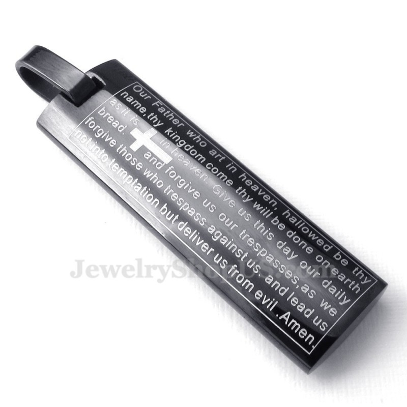 Titanium Engelse Gebedskaarten Hanger Ketting (Gratis Ketting)