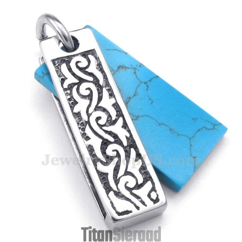 Titanium Groene Stenen Hanger Ketting (Gratis Ketting)