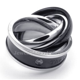 Titanium Koppels In Elkaar Grijpende Cirkels Hanger Ketting (Gratis Ketting) (Één Paar)