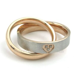 Titanium Koppels In Elkaar Grijpende Ringen Hanger Ketting (Gratis Ketting) (Één Paar)