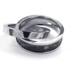 Aanbidding Liefde Titanium In Elkaar Grijpende Ringen Koppels Hanger Ketting (Gratis Ketting) (Één Paar)