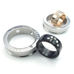 In Elkaar Grijpende Cirkels Titanium Koppelhanger Ketting (Gratis Ketting) (Één Paar)