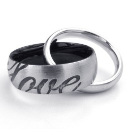 Titanium Ketting Met In Elkaar Grijpende Cirkels (Gratis Ketting) (Één Paar)