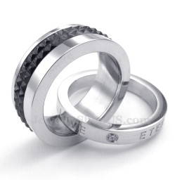 Titanium Lovers In Elkaar Grijpende Cirkels Hanger Ketting (Gratis Ketting) (Één Paar)