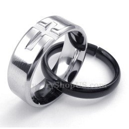 Titanium In Elkaar Grijpende Cirkels Hanger Ketting (Gratis Ketting) (Één Paar)