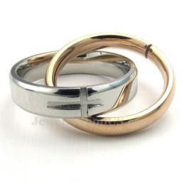Titanium In Elkaar Grijpende Cirkels Hanger Ketting (Gratis Ketting) (Één Paar)