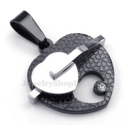 Titanium Dubbele Harten Hanger Ketting (Gratis Ketting)
