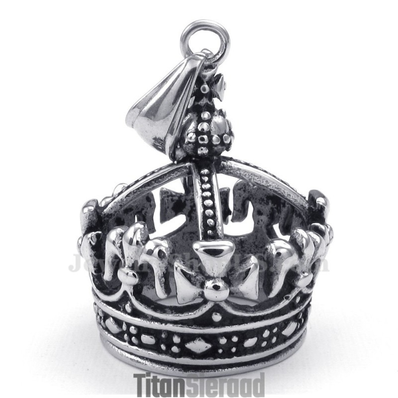 Titanium Hanger Ketting Met Keizerlijke Kroon (Gratis Ketting)