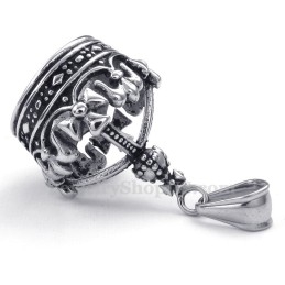 Titanium Hanger Ketting Met Keizerlijke Kroon (Gratis Ketting)