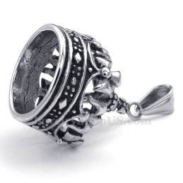 Titanium Hanger Ketting Met Keizerlijke Kroon (Gratis Ketting)