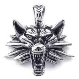 Titanium Wolf Hanger Ketting (Gratis Ketting)