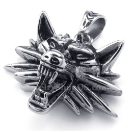 Titanium Wolf Hanger Ketting (Gratis Ketting)