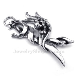 Schedel Titanium Mes Hanger Ketting (Gratis Ketting)