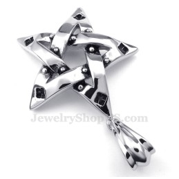 Titanium Spots Vijfpuntige Ster Hanger Ketting (Gratis Ketting)