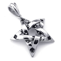 Titanium Spots Vijfpuntige Ster Hanger Ketting (Gratis Ketting)