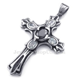 Zirkoon Titanium Kruis Hanger Ketting (Gratis Ketting)