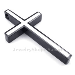 Eenvoudige Zwart-Witte Titanium Kruishangerketting (Gratis Ketting)