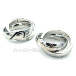 Ketting Met In Elkaar Grijpende Cirkels Van Titanium Voor Koppels (Gratis Ketting) (Één Paar)