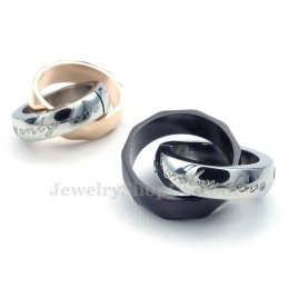 Titanium In Elkaar Grijpende Cirkels Hanger Ketting (Gratis Ketting) (Één Paar)