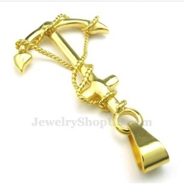 Titanium Gouden Anker Hanger Ketting (Gratis Ketting)
