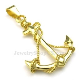 Titanium Gouden Anker Hanger Ketting (Gratis Ketting)