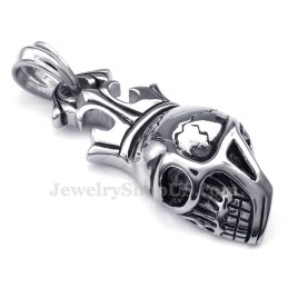 Titanium Imperial Crown Skull Hanger Ketting (Gratis Ketting)