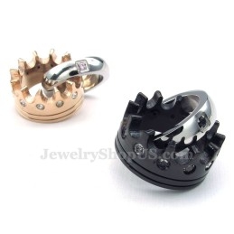 Titanium Imperial Crown Ringen Koppels Hanger Ketting (Gratis Ketting) (Eén Paar)