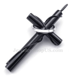 Titanium Kruisringen Koppelhanger Ketting (Gratis Ketting) (Één Paar)
